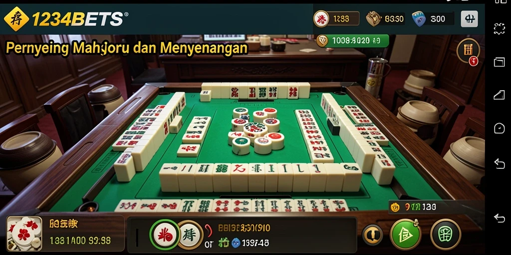 Screenshot utama 1234BETS dengan tampilan gameplay Mahjong yang memukau.