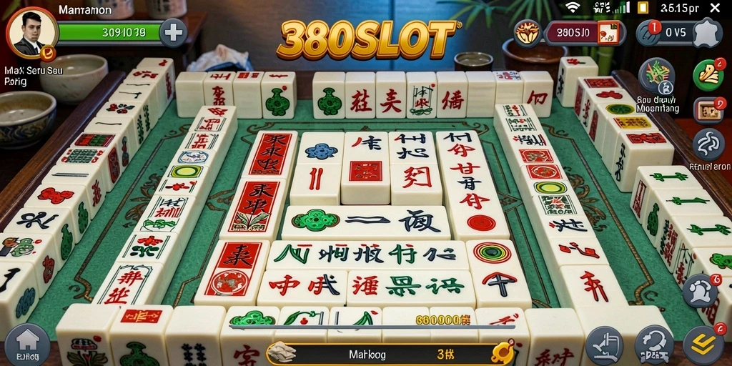 Tampilan gameplay seru dari 380SLOT dengan suasana Mahjong.