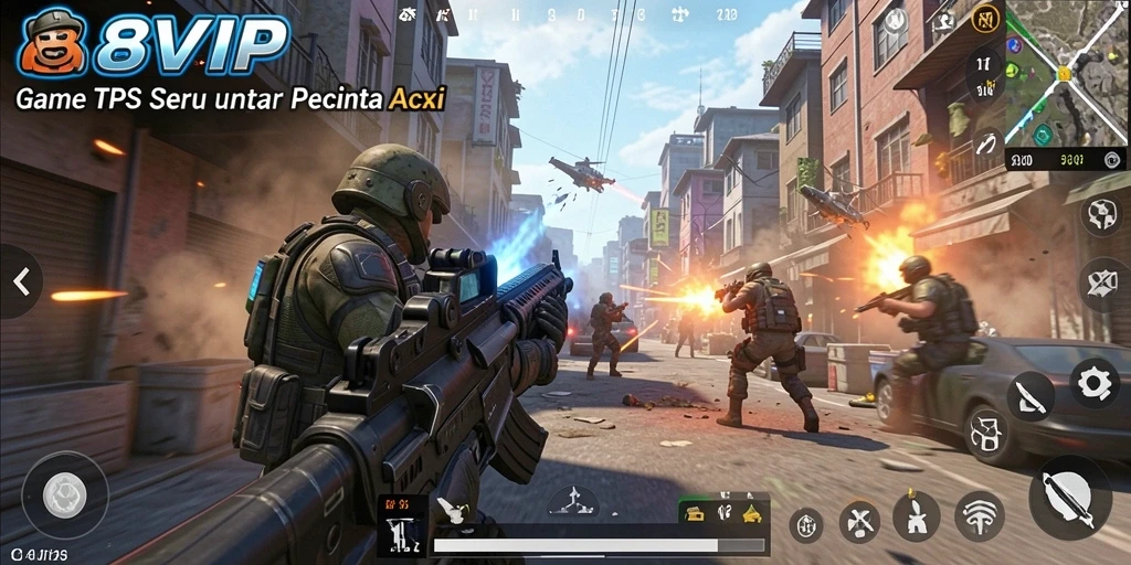 Tangkapan layar gameplay dari 8SVIP menampilkan aksi pertempuran yang mendebarkan.