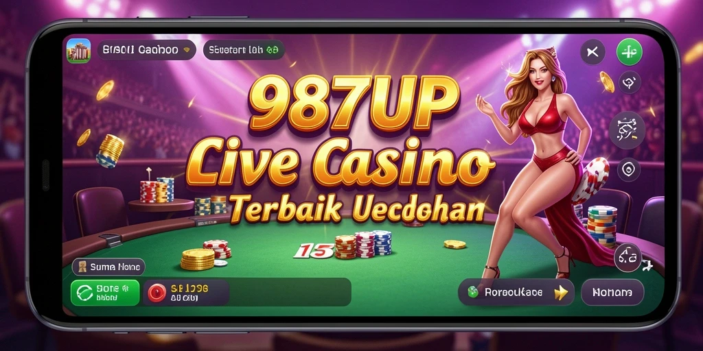 Screenshot gameplay utama 987UP dalam suasana Live Casino yang penuh aksi.