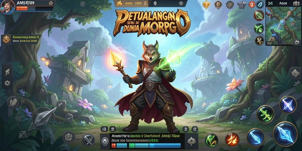 Screenshot gameplay AMS789 yang menunjukkan pertempuran seru di dunia MMORPG.
