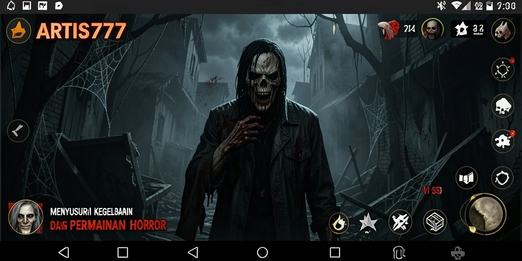 Tampilan gameplay <strong>ARTIS777</strong> yang menyeramkan dan menarik.