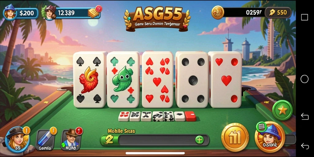 Tampilan menarik dari gameplay ASG55 dalam permainan Domino.