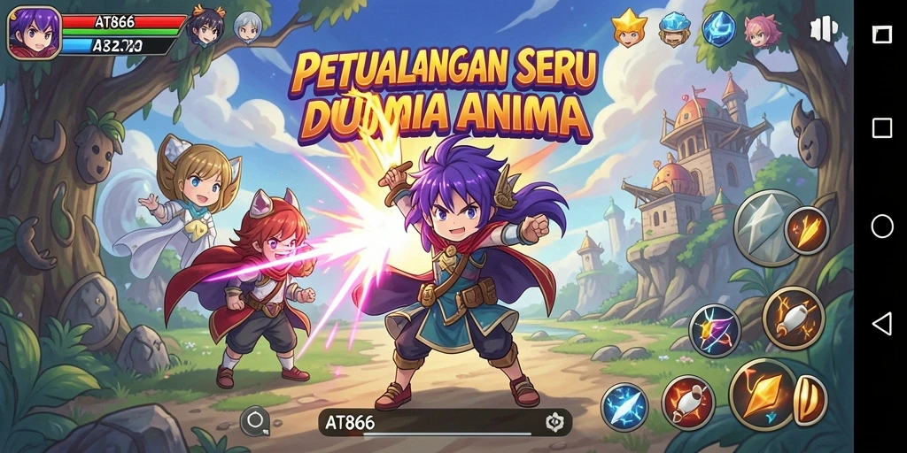Gameplay AT866 yang intens dan penuh aksi di dunia anime.