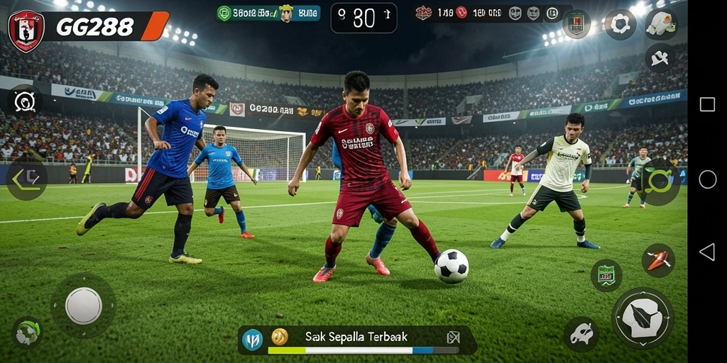 Gameplay GG288 menampilkan pertandingan sepak bola yang mendebarkan.
