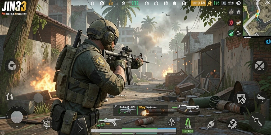 Tampilan gameplay mendebarkan dalam JIN33 dengan aksinya yang intens.
