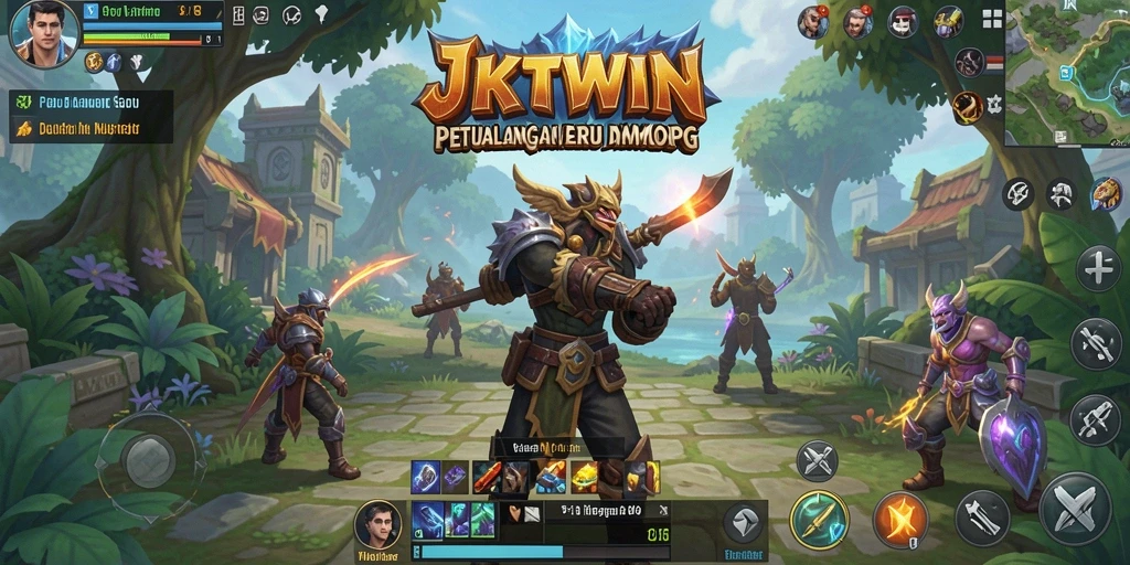 Screenshot gameplay JKTWIN menampilkan aksi pertempuran seru dalam dunia MMORPG.