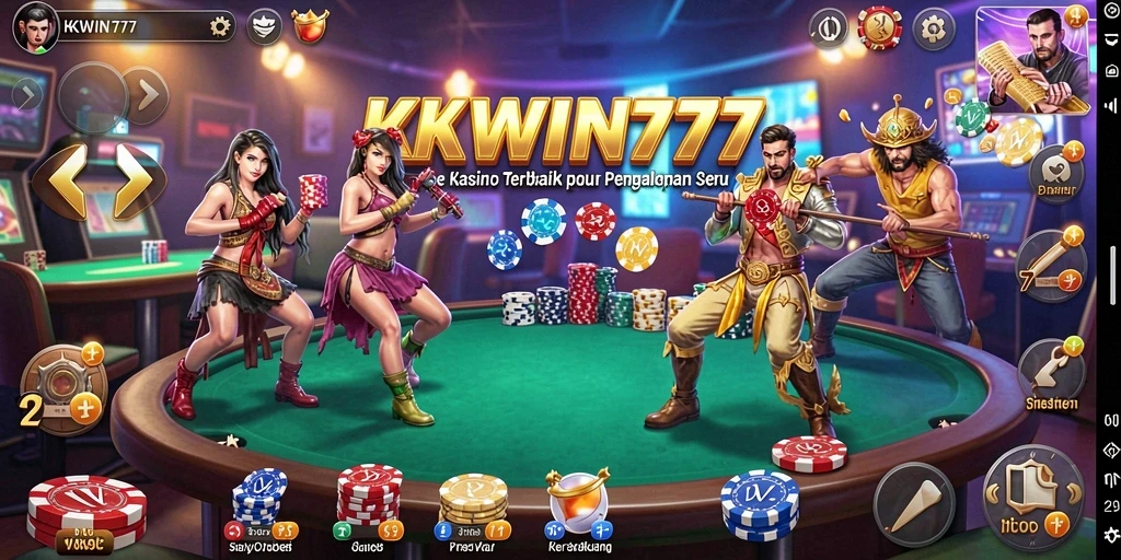 Tampilan gameplay kasino yang menarik dan mendebarkan di KKWIN777.