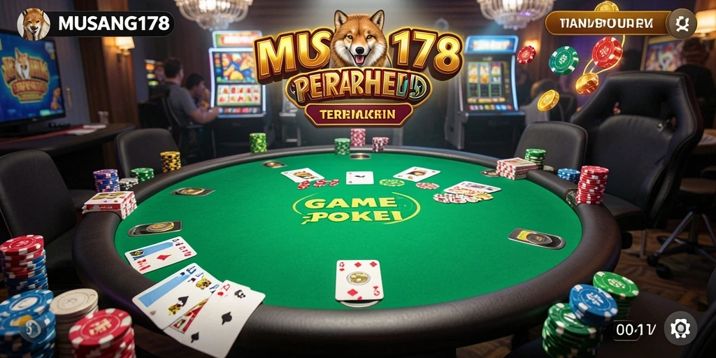 Screenshot gameplay MUSANG178 menampilkan aksi poker yang mendebarkan.