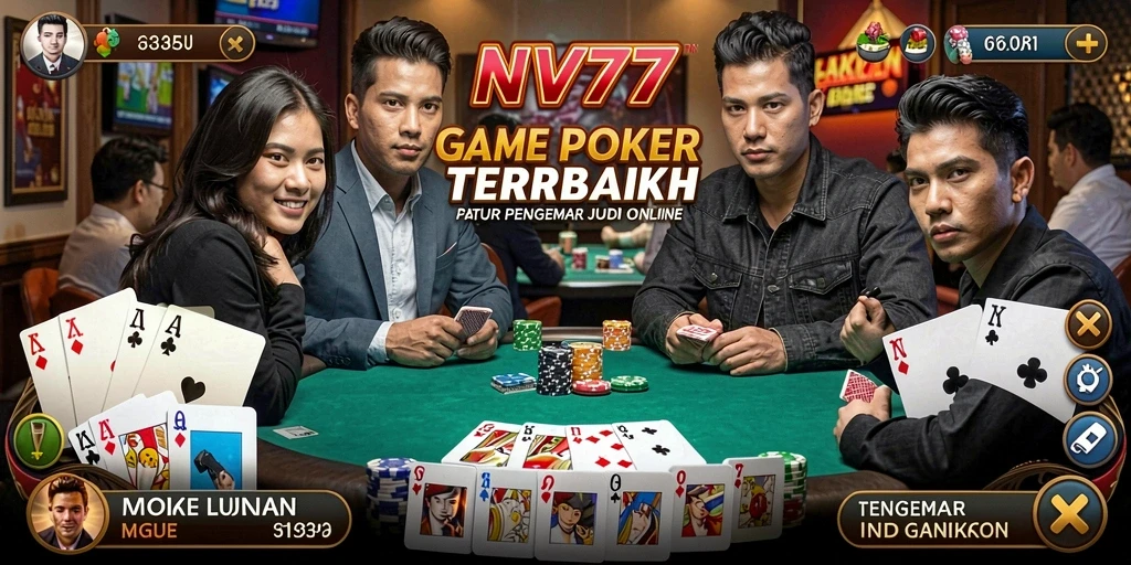 Tampilan gameplay Poker yang seru dalam NV77 dengan pengalaman mendebarkan.