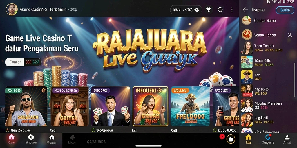 Tampilan gameplay Live Casino yang mendebarkan di RAJAJUARA.