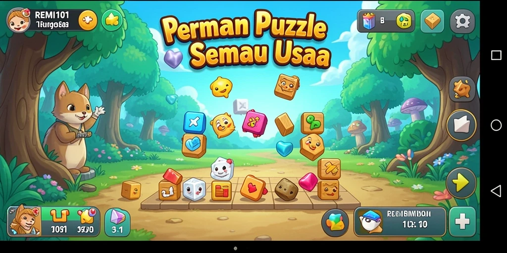 Screenshot gameplay REMI101 yang menampilkan tantangan menarik dalam Puzzle.