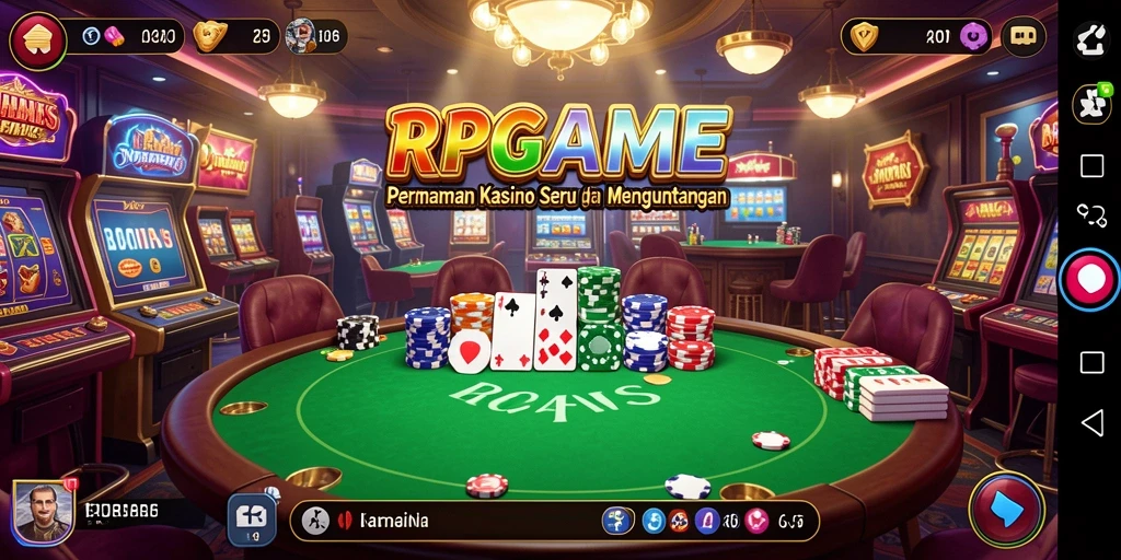 Tampilan gameplay kasino yang menarik dan mendebarkan di RPGAME.