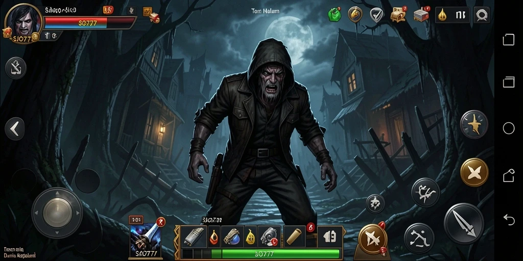 Tangkapan layar gameplay SJO777 dengan suasana Horror mencekam.