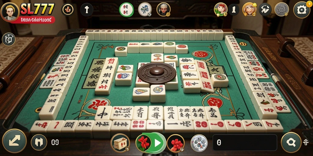 Tampilan gameplay Mahjong SL777 yang seru dan interaktif.