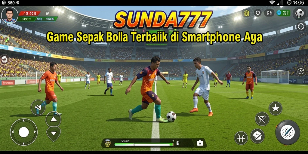 Screenshot SUNDA777 menampilkan aksi seru saat pertandingan sepak bola.