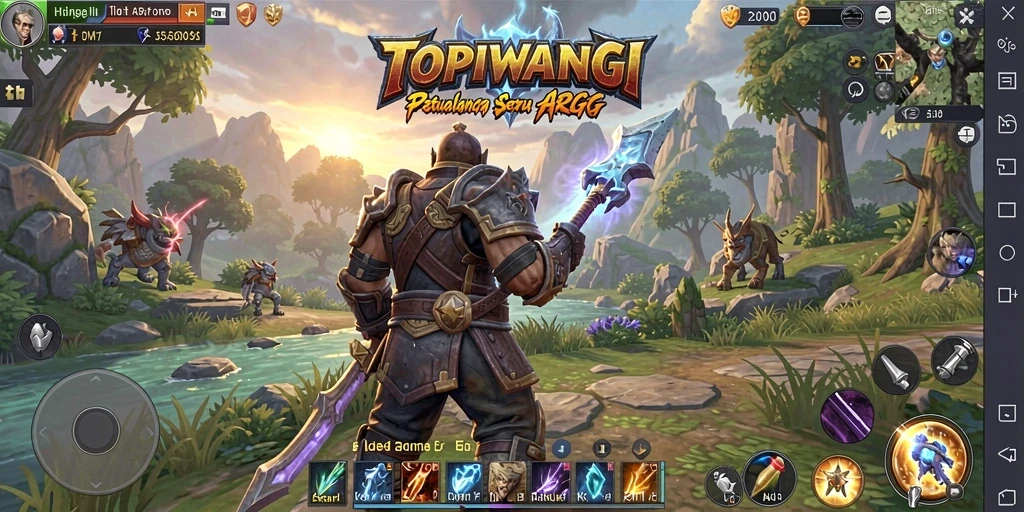 Menampilkan aksi seru dalam gameplay ARPG TOPIWANGI.