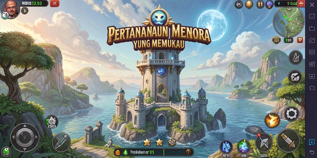 Gameplay seru dalam pertahanan menara WDBOS.